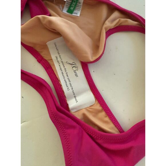 $59.50 NWT J Crew Mid Rise Cheeky Coverage Bikini Swim Bottom Sz M Pink Fuchsia - Picture 6 of 7